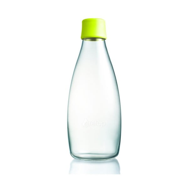 Citrondzeltena stikla pudele ar mūža garantiju ReTap, 800 ml