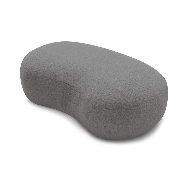 Gaiši pelēks buklē auduma pufs Saint-Germain – Bobochic Paris-image-4