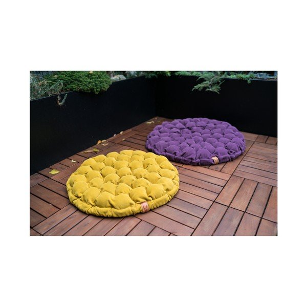 Tumši brūns sēdekļa spilvens ar masāžas bumbiņām Linda Vrňáková Bloom, Ø 65 cm-image-2