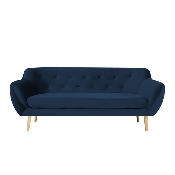 Tumši zils trīsvietīgs dīvāns Mazzini Sofas Amelie