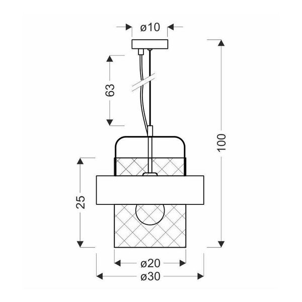 Metāla piekaramā lampa melnā un sudraba krāsā ø 30 cm Fiba – Candellux Lighting-image-2