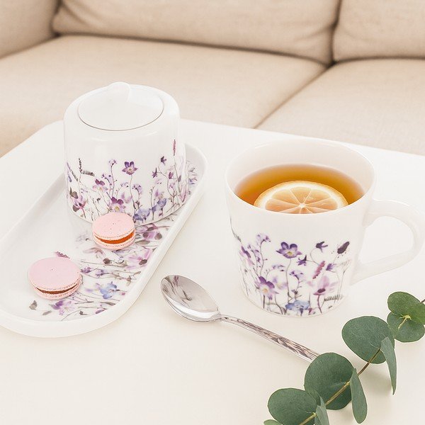 Balta/violeta porcelāna krūze 430 ml Louka – Orion-image-1