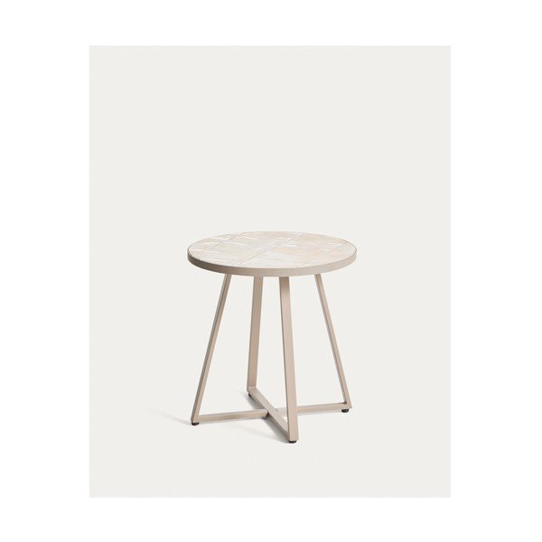 Apaļš dārza galdiņš ar keramikas virsmu ø 45 cm Tella – Kave Home-image-3
