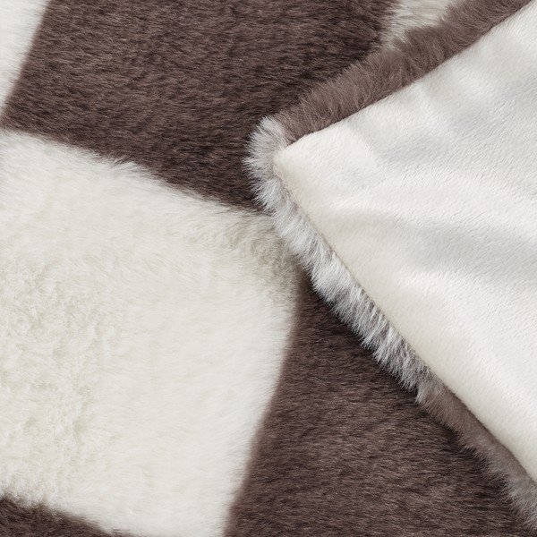 Balts/tumši brūns pleds 130x170 cm Cosy Soft Checkerboard – Catherine Lansfield-image-3