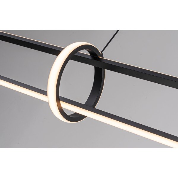 Melna metāla LED piekaramā lampa Alken – Bizzotto-image-3
