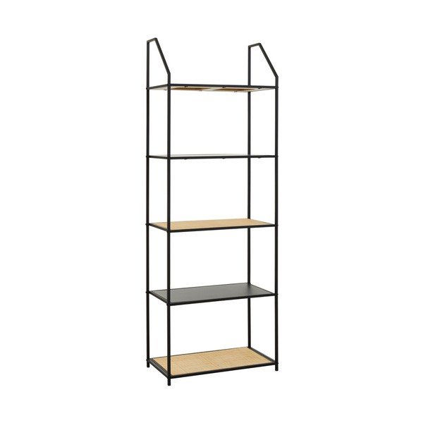 Melns/dabīga toņa metāla plaukts 61x179x34 cm Depok – Premier Housewares