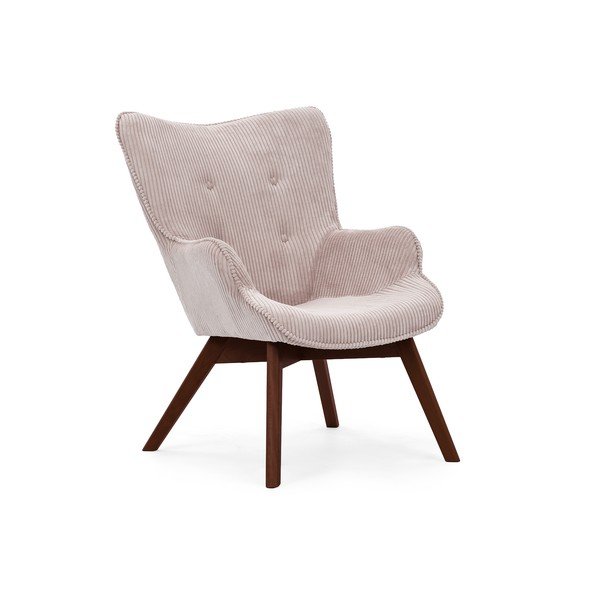 Gaiši rozā velveta atpūtas krēsls Niko – Ropez