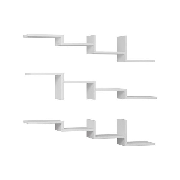 3 baltu sienas plauktu komplekts Homitis Step