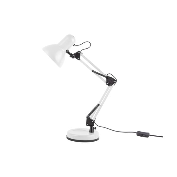 Balta galda lampa ar melnām detaļām Leitmotiv Hobby, ø 12,5 cm