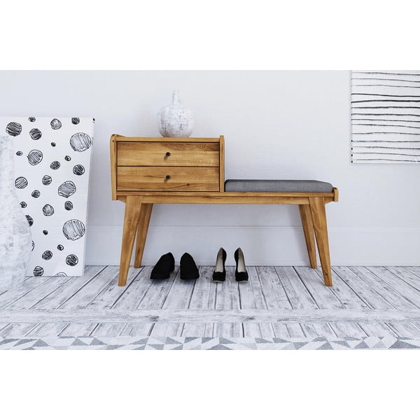 Ozolkoka sols ar atvilktnēm un gaiši pelēku sēdekli Retro – The Beds-image-2