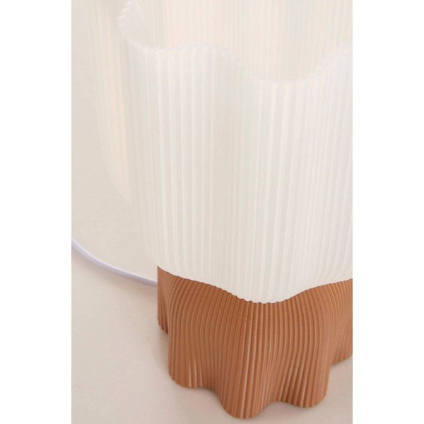 Balta/brūna plastmasas galda lampa (augstums 27 cm) Camier – Jotex-image-4