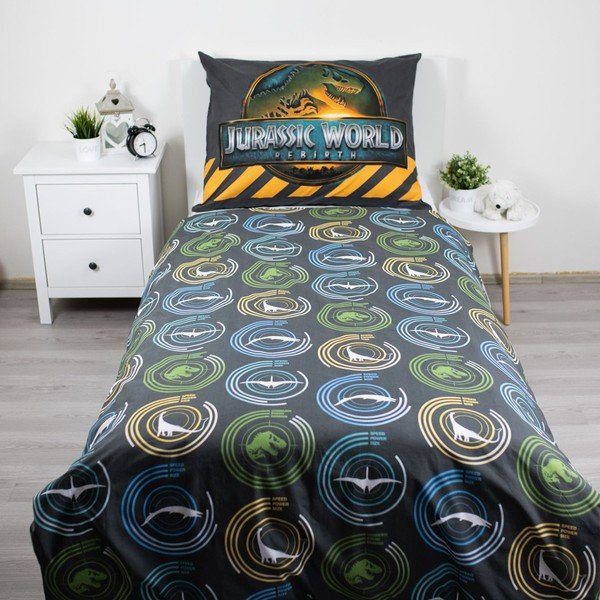 Vienguļamā kokvilnas bērnu gultas veļa 140x200 cm Jurassic World "T-Rex" – Jerry Fabrics-image-3