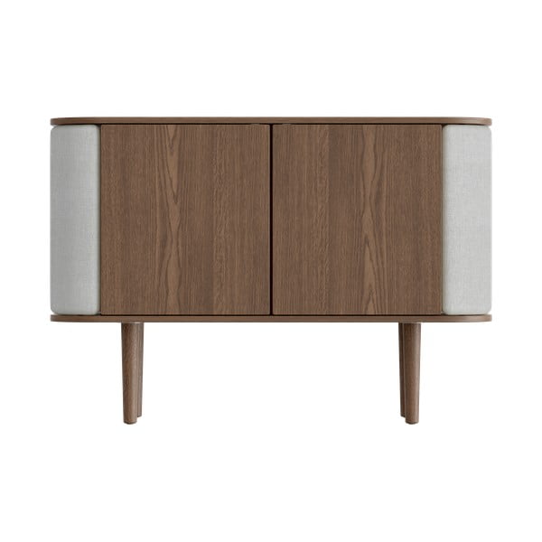 Pelēka/brūna zema kumode ar ozolkoka imitāciju 109x75 cm Treasures – UMAGE-image-3