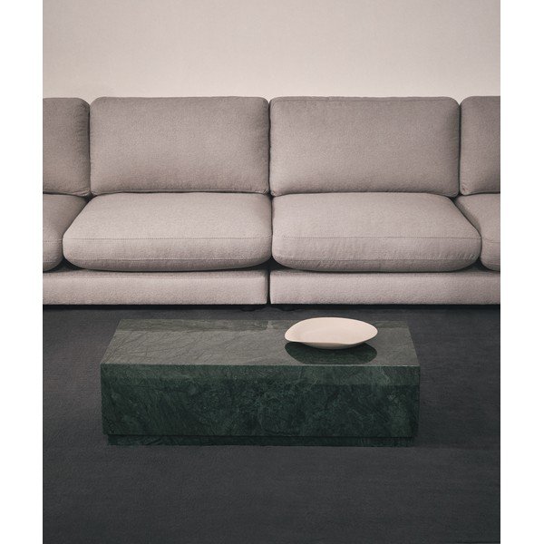 Zaļš marmora žurnālgaldiņš 50x100 cm Sorein – Kave Home-image-2