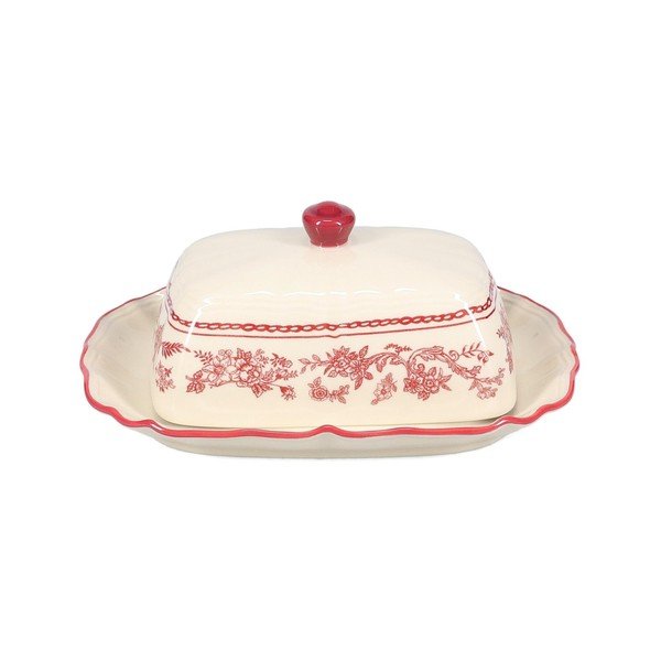 Bordo/ziloņkaula krāsas porcelāna sviesta trauks Cyril – S|P Collection