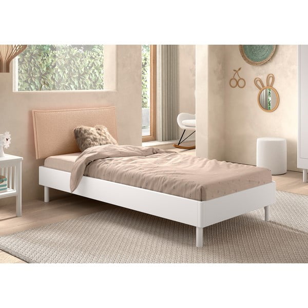 Balta dižskābarža masīvkoka vienvietīga gulta ar redelēm 90x200 cm Forrest – Vipack-image-1