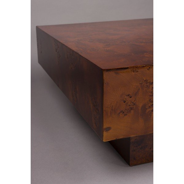 Tumša dabīga toņa žurnālgaldiņš ar riekstkoka imitāciju 90x90 cm Quinn – Dutchbone-image-3