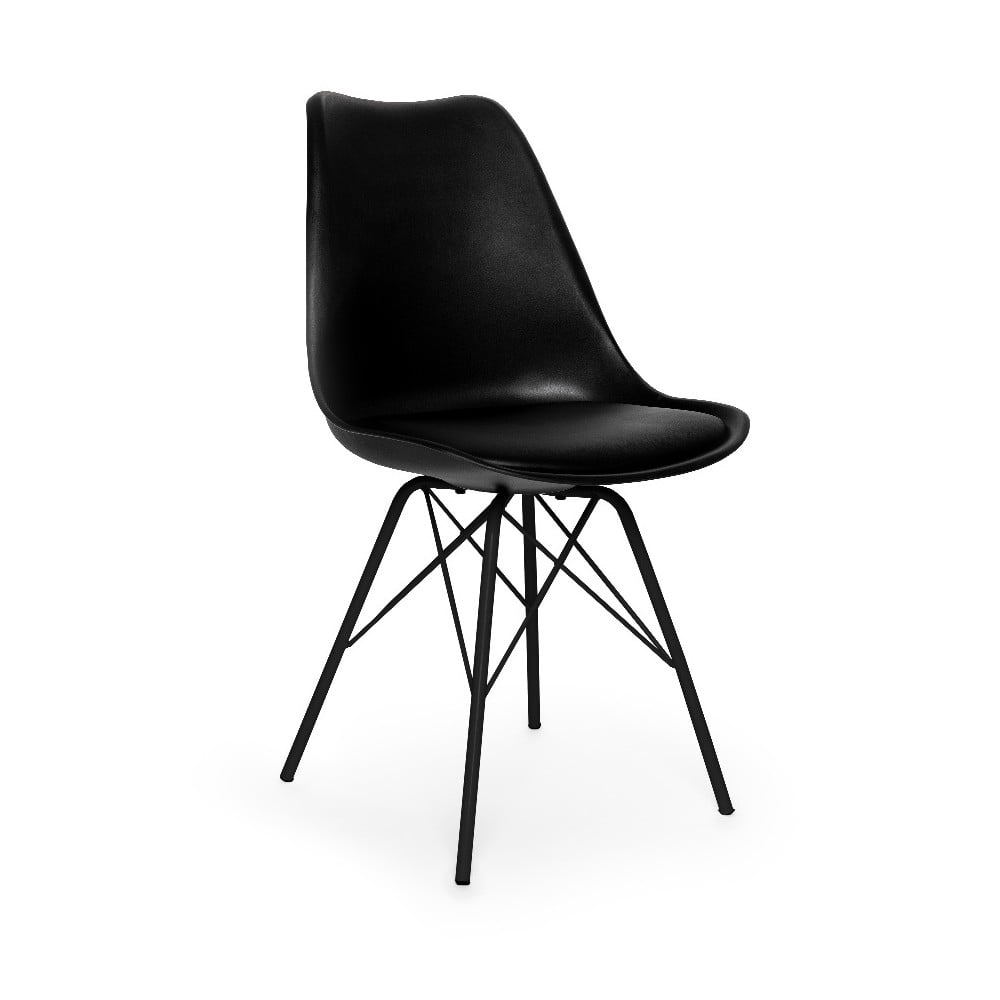 2 melnu krēslu komplekts ar melnām kājām Bonami Essentials