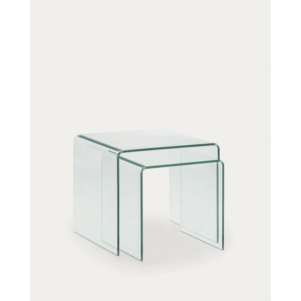 Stikla žurnālgaldiņi (2 gab.) 50x50 cm Burano – Kave Home-image-3