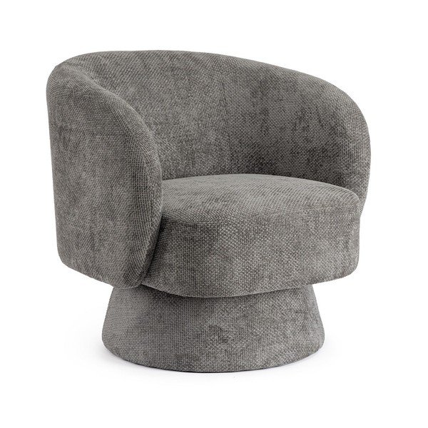 Tumši pelēks grozāms atpūtas krēsls no šenila auduma Julienne – Bizzotto