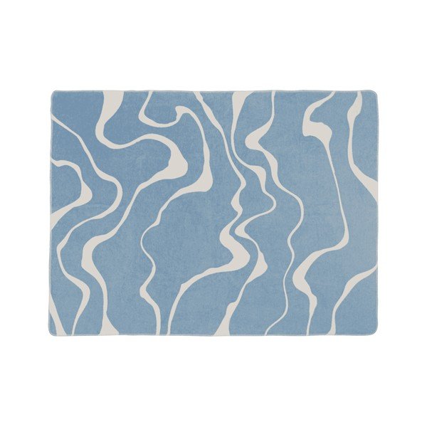 Zils/krēmkrāsas pleds 150x200 cm Felu – noo.ma