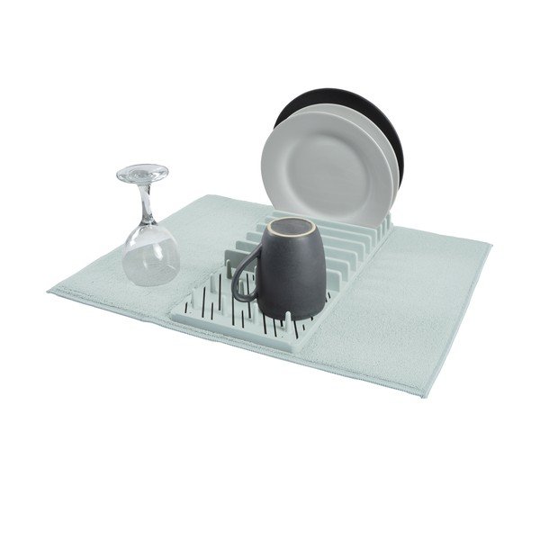 Gaiši zils plastmasas trauku žāvēšanas paliktnis 50x38 cm – Homéa-image-1