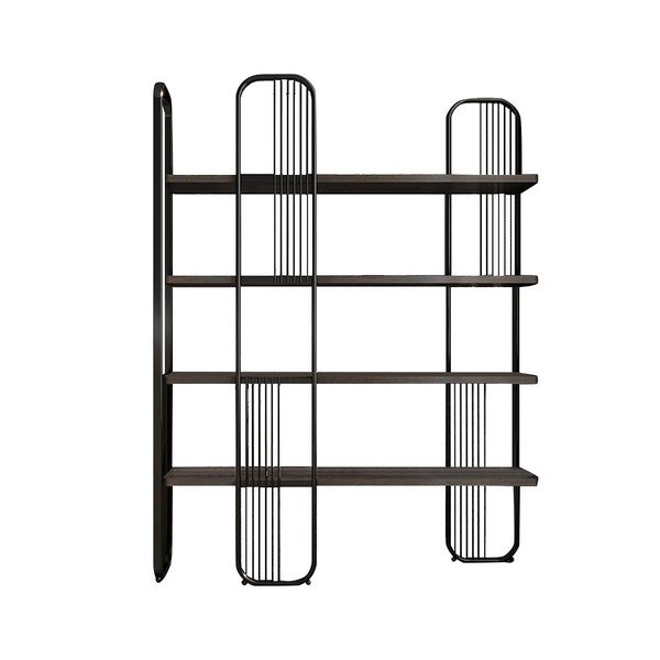 Melns plaukts ar riekstkoka imitāciju 125x180 cm Sierra – Kalune Design