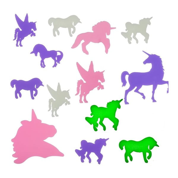 14 fluorescējošo uzlīmju komplekts InnovaGoods Unicorns