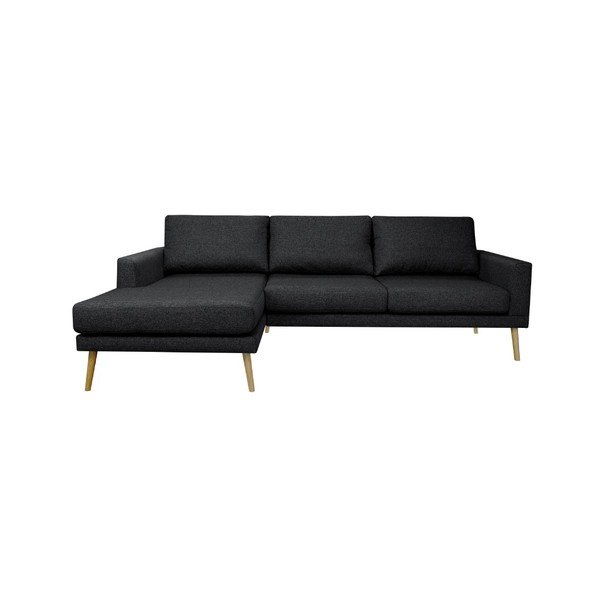 Melns stūra dīvāns Windsor & Co Dīvāni, kreisais stūris