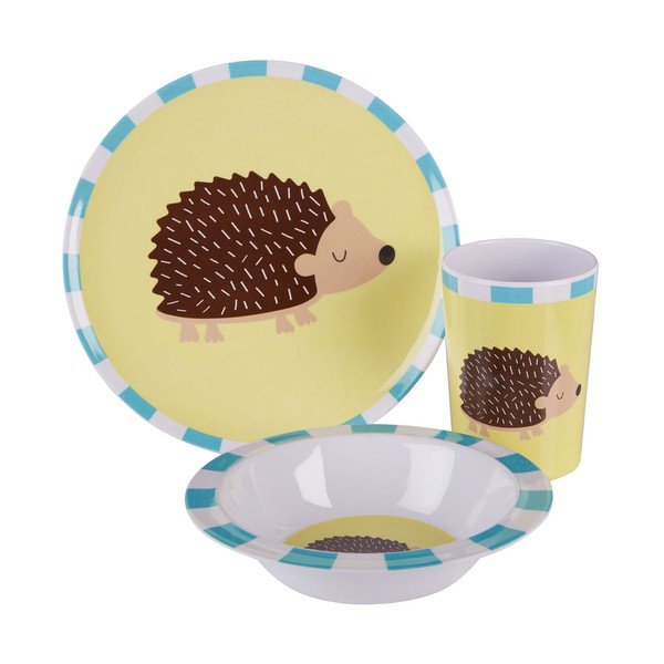 3-daļu bērnu pusdienu komplekts ar eža motīvu Premier Housewares