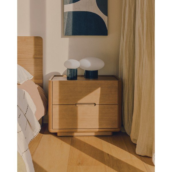Balta/melna metāla galda lampa ar stikla abažūru (augstums 20 cm) Idela – Kave Home-image-4