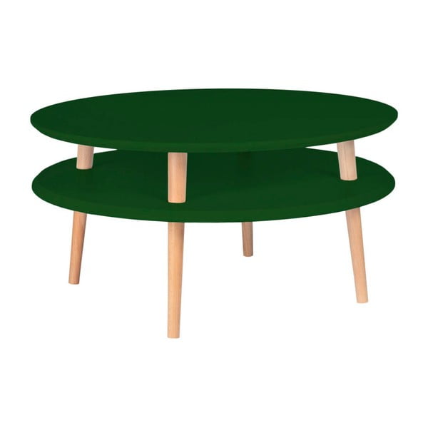 Tumši zaļš kafijas galdiņš Ragaba Ufo, ⌀ 70 cm