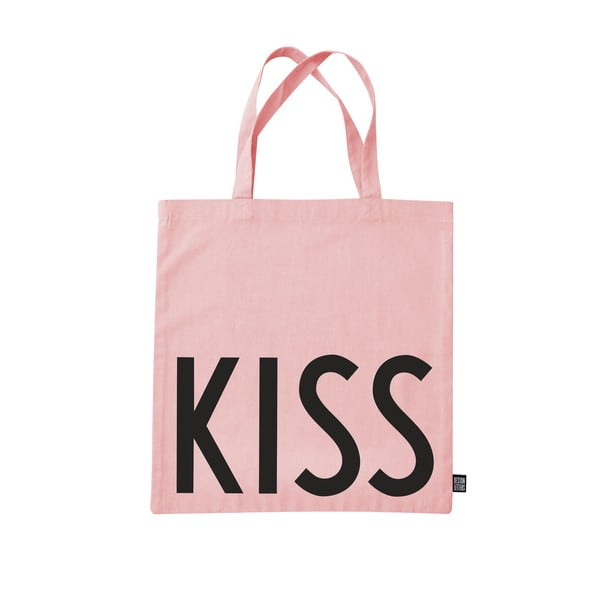 Rozā auduma soma Design Letters Kiss