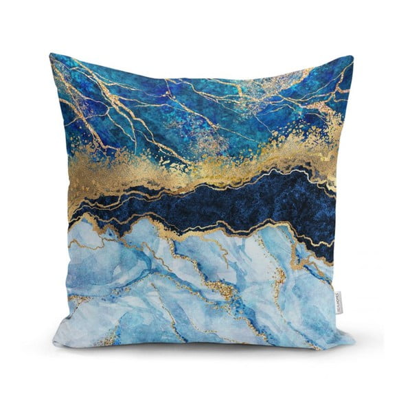 Spilvendrāna Minimalist Cushion Covers Marble With Blue, 45 x 45 cm