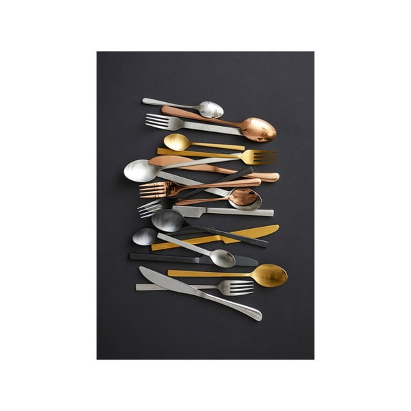 Matētas sudraba krāsas tērauda galda piederumi (16 gab.) – Bitz-image-2