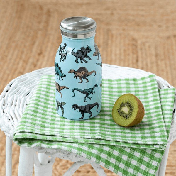 Gaiši zila nerūsējošā tērauda bērnu pudele 250 ml Prehistoric Land – Rex London-image-1