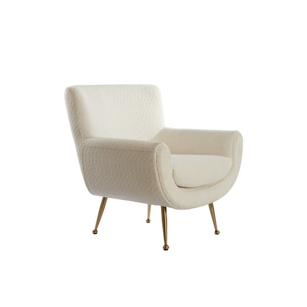 Krēmkrāsas atpūtas krēsls no buklē auduma Vinstra – Light & Living