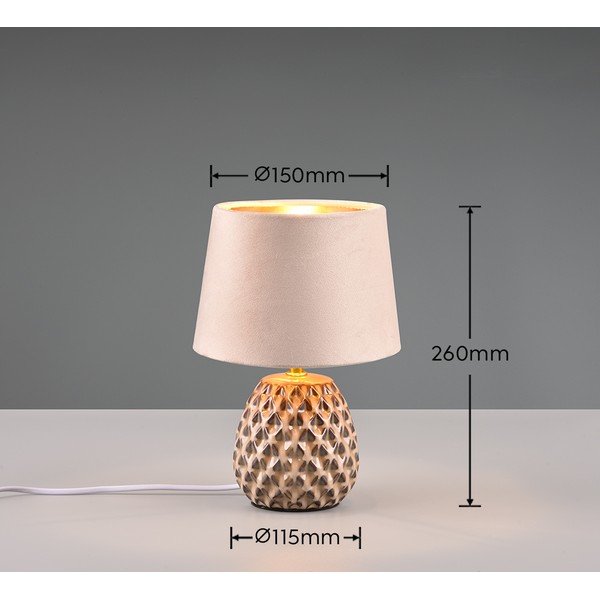 Bēša galda lampa (augstums 27 cm) Ariana – Reality-image-4