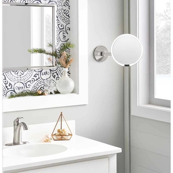 Sienas/kosmētikas spogulis ar gaismu/palielināmais (5x) ø 20 cm Sensor – simplehuman-image-1