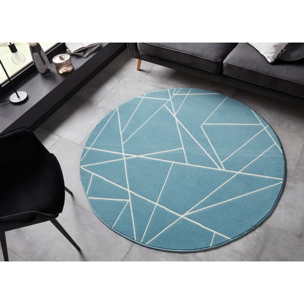 Zils paklājs Ragami Velvet, ø 140 cm-image-1