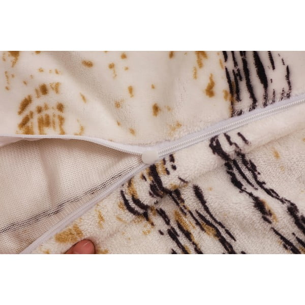 Melna/krēmkrāsas vienguļamā mikroplīša gultas veļa 140x200 cm Enrico – My House-image-3