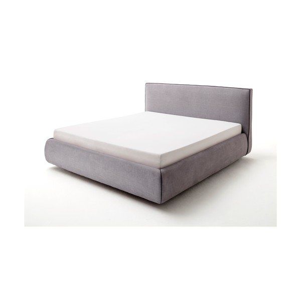 Pelēka polsterēta divvietīga gulta bez režģa 180x200 cm Milan – Meise Möbel-image-4