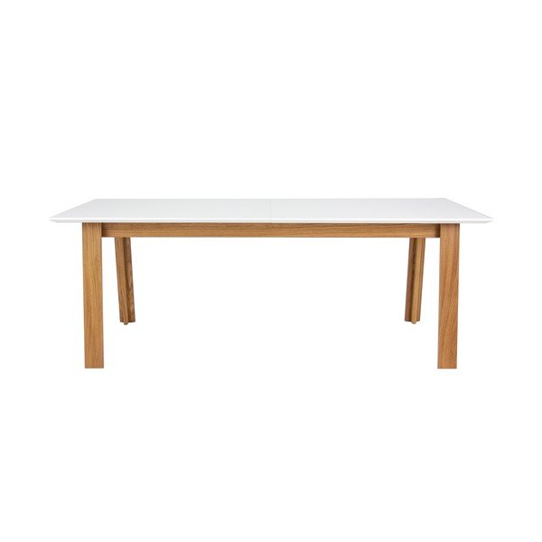 Balts izvelkams pusdienu galds ar ozolkoka kājām Tenzo Profil-image-3