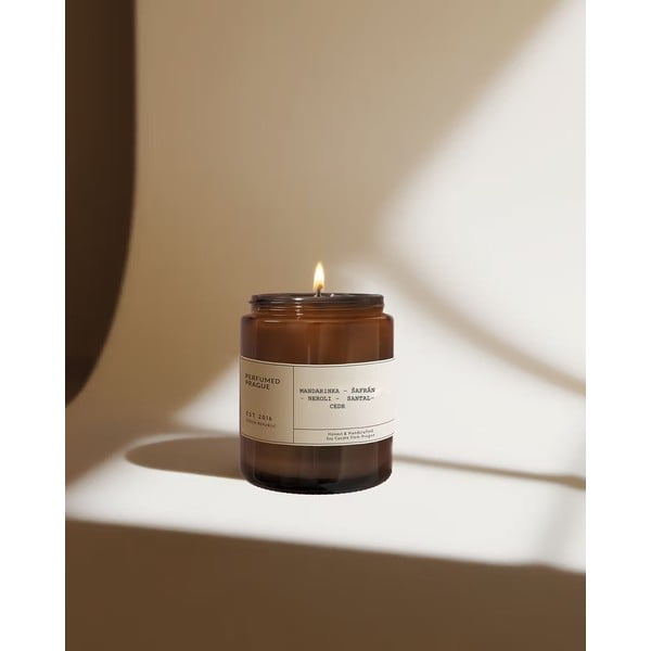 Aromātiskā sojas vaska svece degšanas laiks 40 h #47 Tangerine, Neroli and Saffron – Perfumed Prague