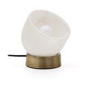 Krēmkrāsas/misiņa krāsas galda lampa (augstums 17 cm) Shenli – Kave Home