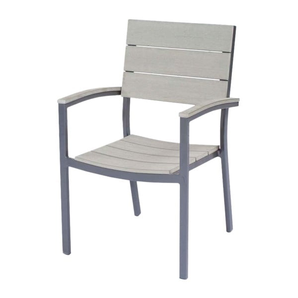 Pelēks metāla/plastmasas dārza krēsls Olivia – Garden Pleasure