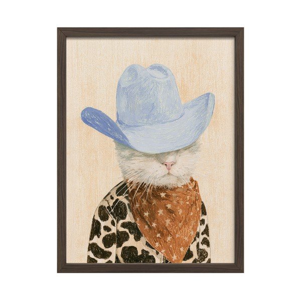 Drukāta glezna ar rāmi 30x40 cm Howdy Cat – Styler