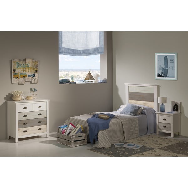 Balta un pelēka kumode ar 4 atvilktnēm Marckeric Romantica, 79 x 80 cm-image-1