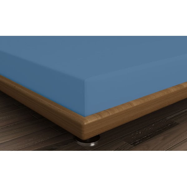 Zils kokvilnas palags ar gumiju 140x200 cm – Mijolnir-image-1