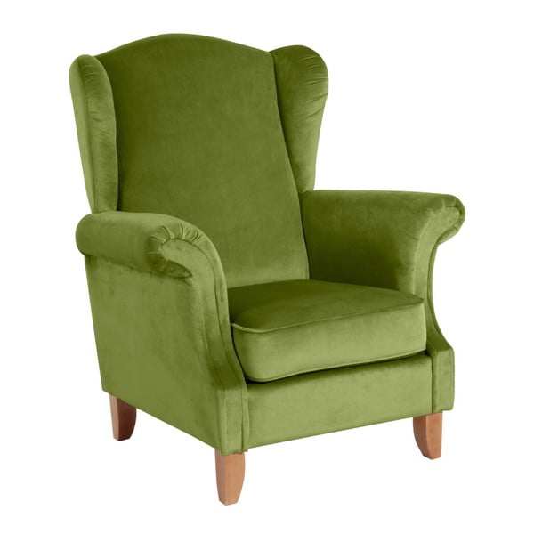 Zaļš samta atzveltnes krēsls Max Winzer Verita Velvet